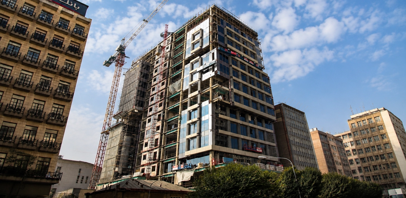 Iran Mercantile Exchange – Design, Procurement, and Construction of a High-Rise Administrative Building with Steel Structure