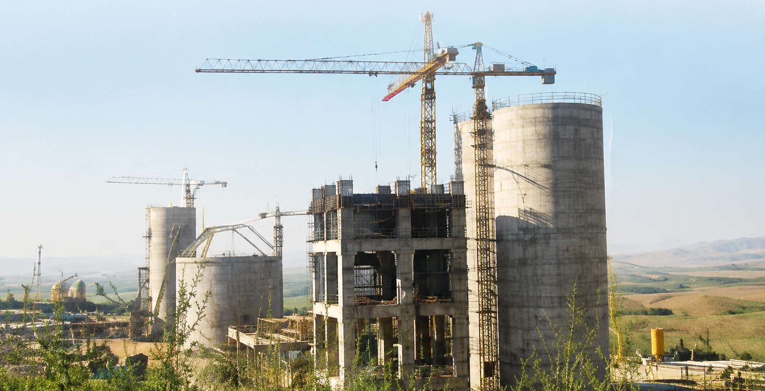 کارخانه سیمان پیوند گلستان – اجرای ساخت واحدهای تولیدی و سازه‌های بتنی و فلزی کارخانه سیمان – فاز اول
